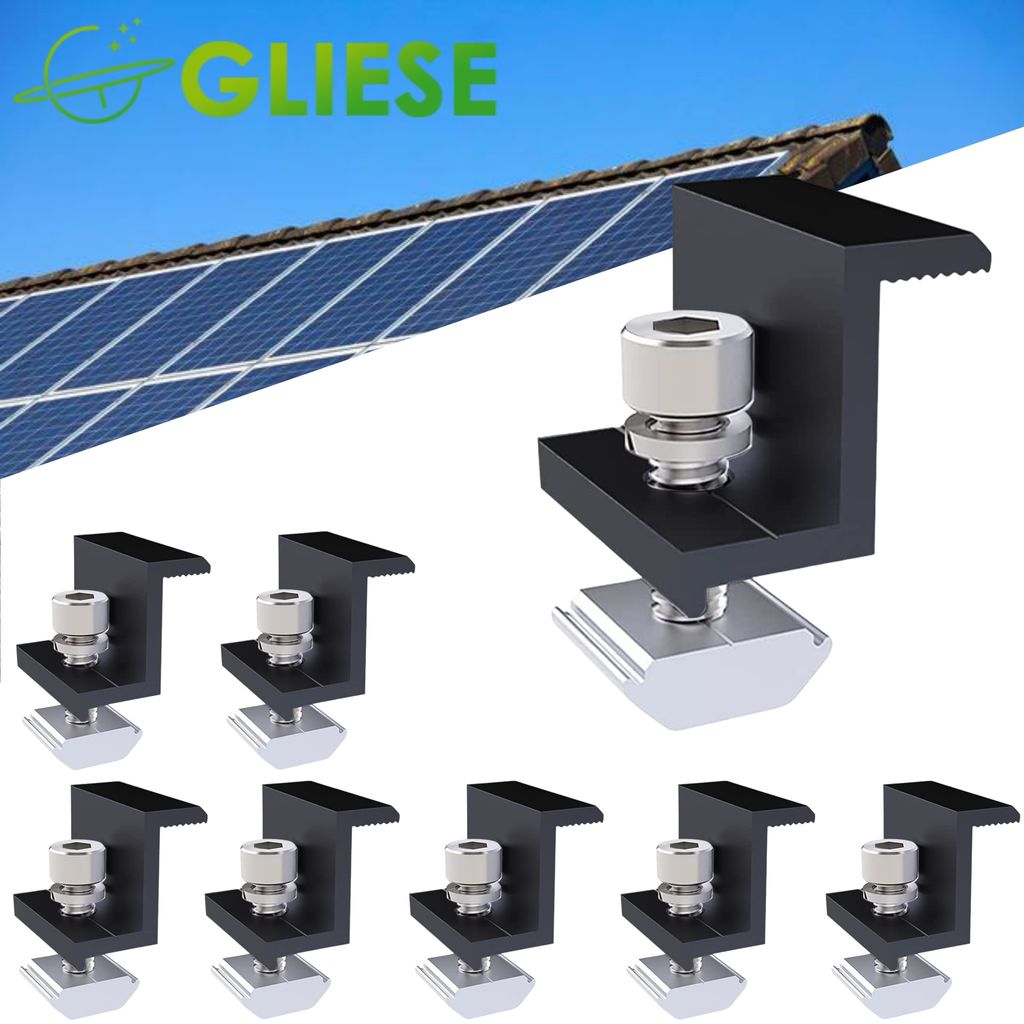 8 Stück Solarmodul Halterung 35mm Endklemme Kit Solarpanel Z Halterung Randklemme für Wohnmobile Dächer Gerahmte Solarmodul