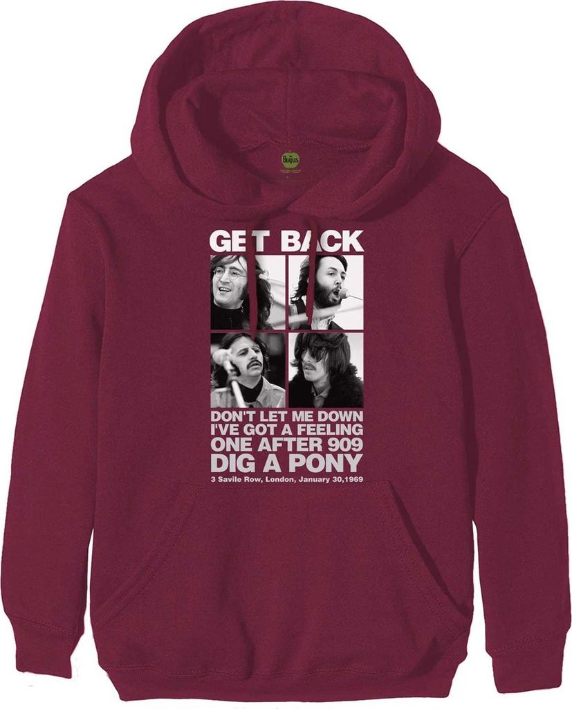 The Beatles - "3 Savile Row" Hoodie zum Überziehen für Herren/Damen Uni RO5205 (XXL) (Weinrot)