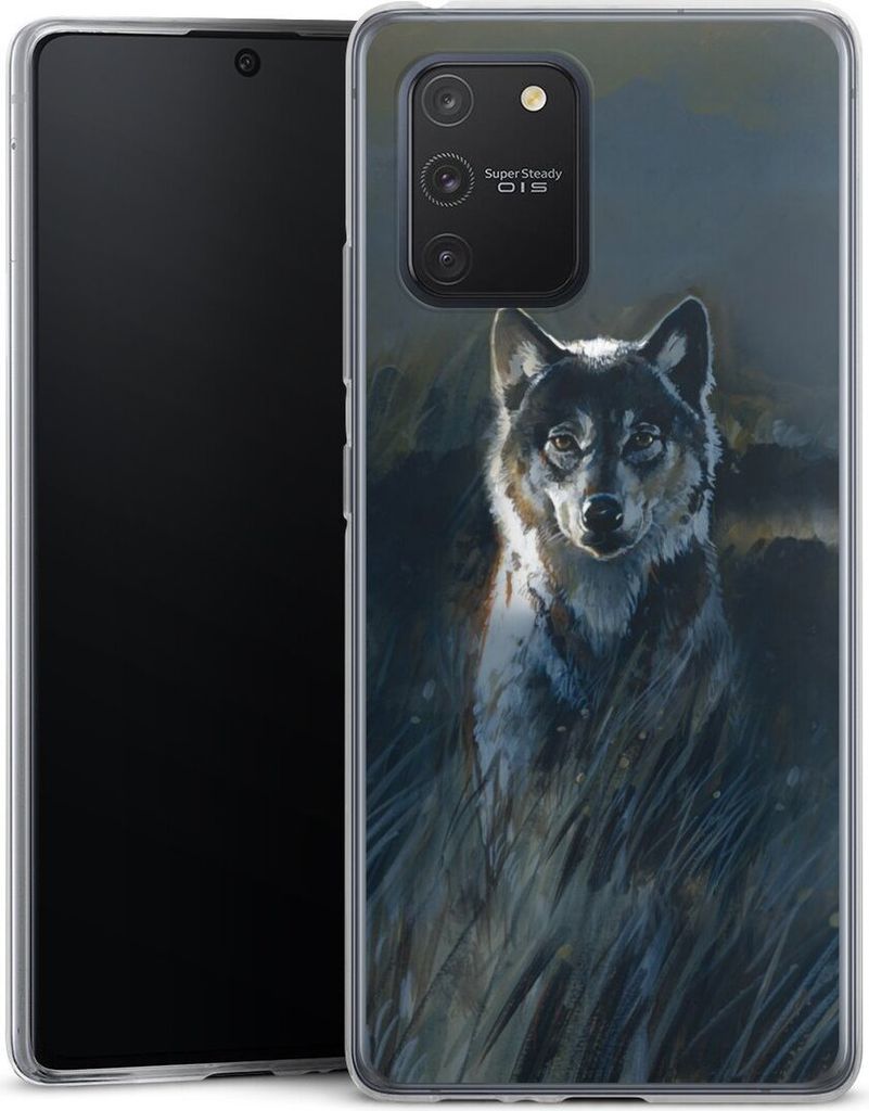 DeinDesign Slim Hülle für Samsung Galaxy S10 Lite Silikon Case Ultra Dünn Handyhülle Malerei Natur Wolf