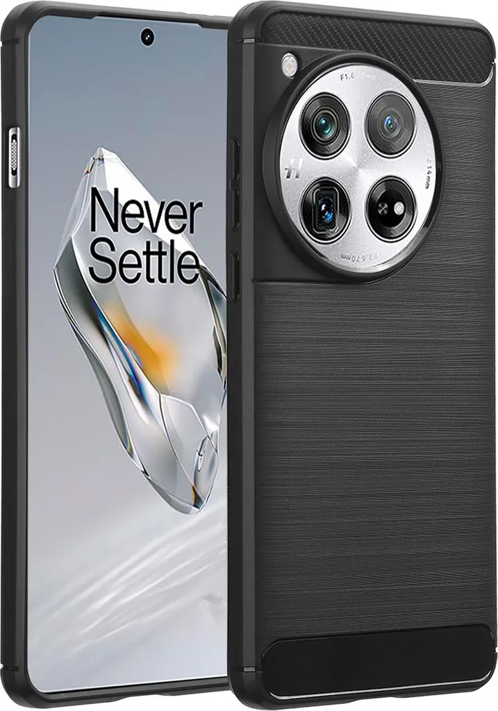 Cover Glitter Per OnePlus 12, Custodia Sottile Con Cornice Placcata E Adesivi Rimovibili, TPU Trasparente Anti-ingiallimento (Nero)
