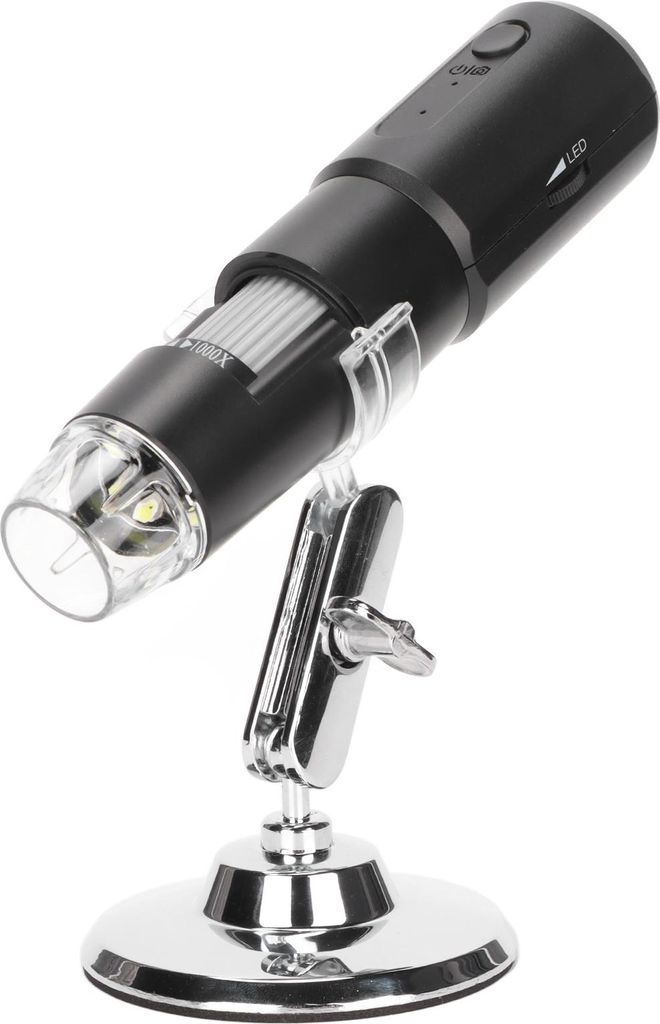 Drahtloses Digitalmikroskop 50X bis 1000X USB Mini Schwarzes Handmikroskop mit 8 LED Lichtern für PC Tablets Laptops
