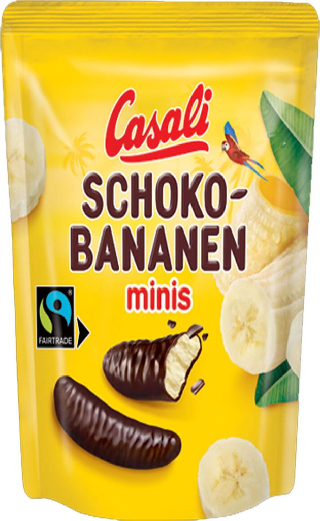 Casali fruchtige Mini Bananen Schaumzuckerstücke mit Schokolade 110g