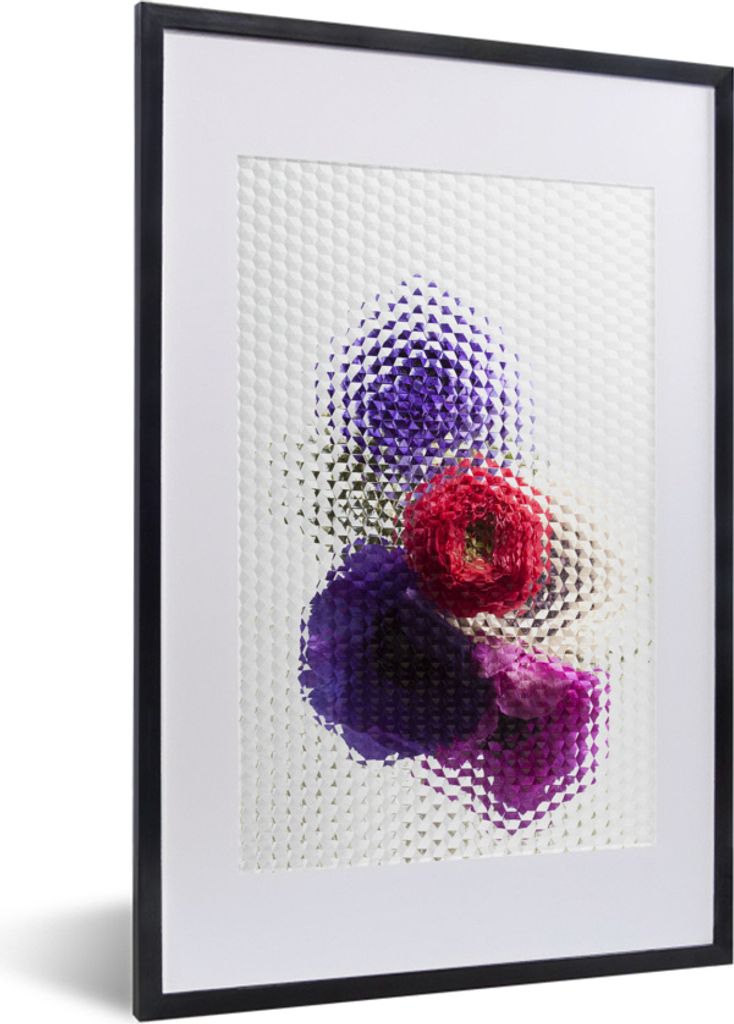 MuchoWow MuchoWow Gerahmtes Poster Mohn - Blumen - Glas 40x60 cm - Poster mit zchwarzem Bilderrahmen - Poster in Rahmen