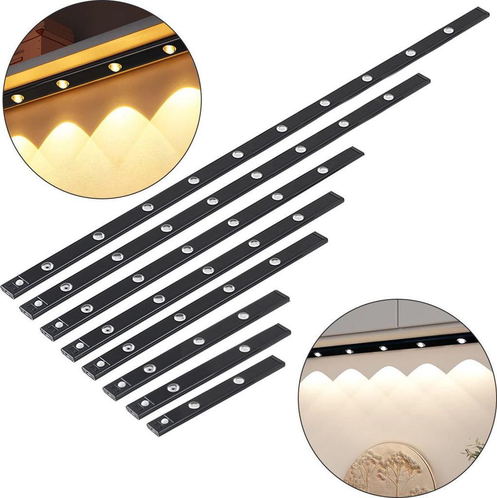 60 cm LED-Schrankleuchte, 3 Lichtfarben, wiederaufladbarer Produktbild 