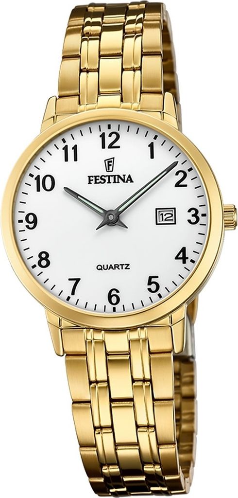 Festina Edelstahl Elegant Damen Uhr F20514/1 Armband-Uhr gold Klassik D2UF20514/1