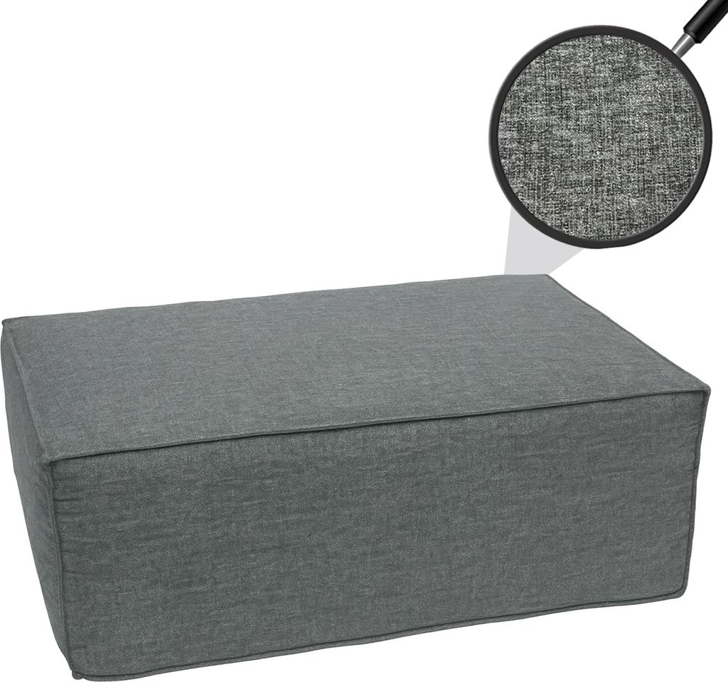 Ottomane/Zubehör für Sofa HWC-O54, Hocker Fußablage Recamiere Chaiselongue, Stoff/Textil 300g/m² 38x97x70cm dunkelgrau