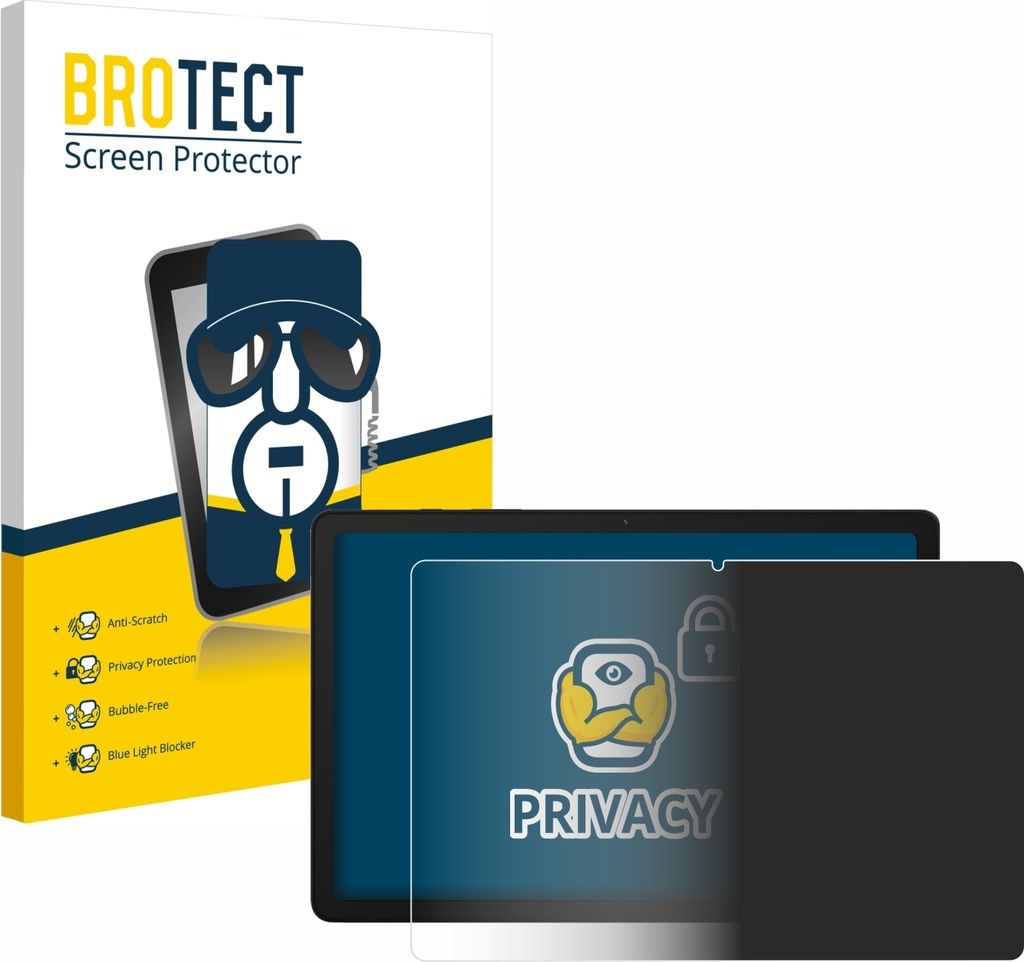 BROTECT Sichtschutzfolie für Samsung Galaxy Tab A9 Plus 5G Anti-Spy Privacy Sichtschutz Blickschutz Folie Blaulicht-Schutz