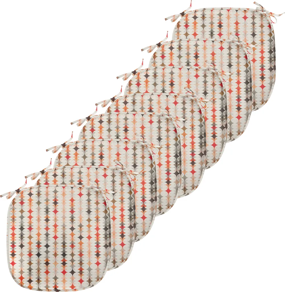 Coussins géométriques pour chaises de salle à manger motif vintage orange