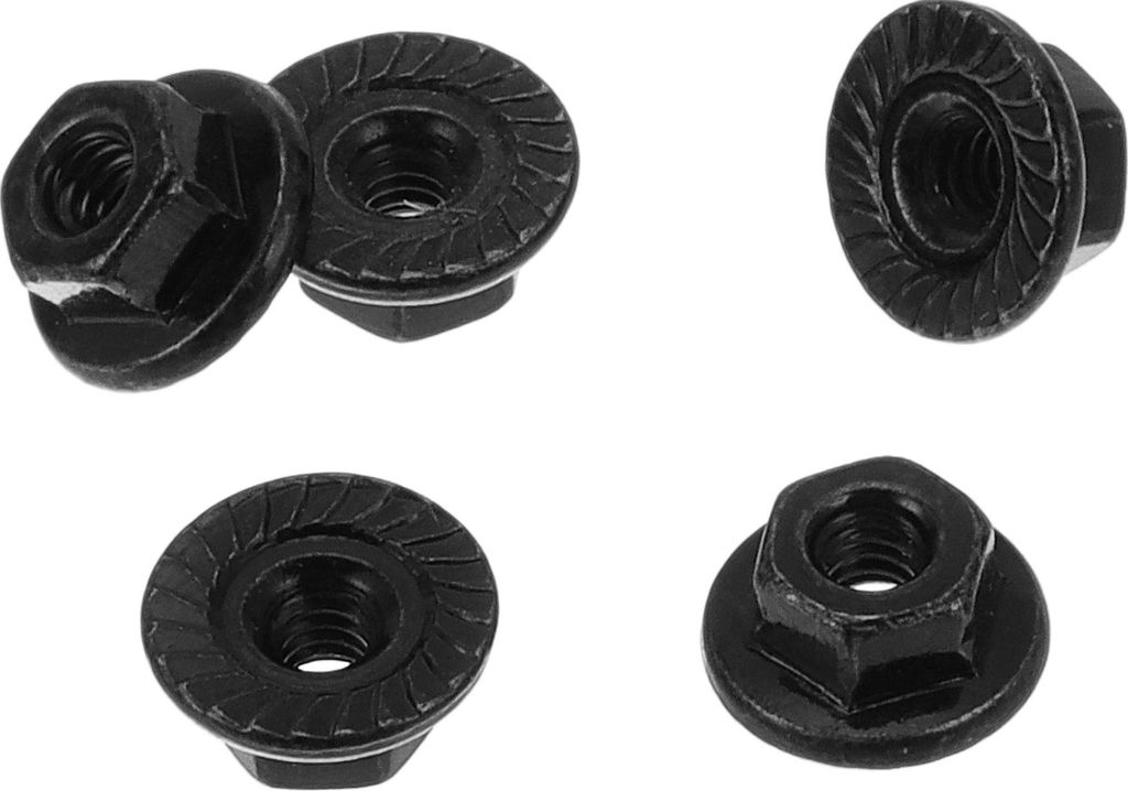 5 Stück M2 Auto Flanschmuttern Kohlenstoffstahl Flache Sechskant Flanschmuttern Rutschfeste Flanschmuttern Schwarz für Auto Motorrad