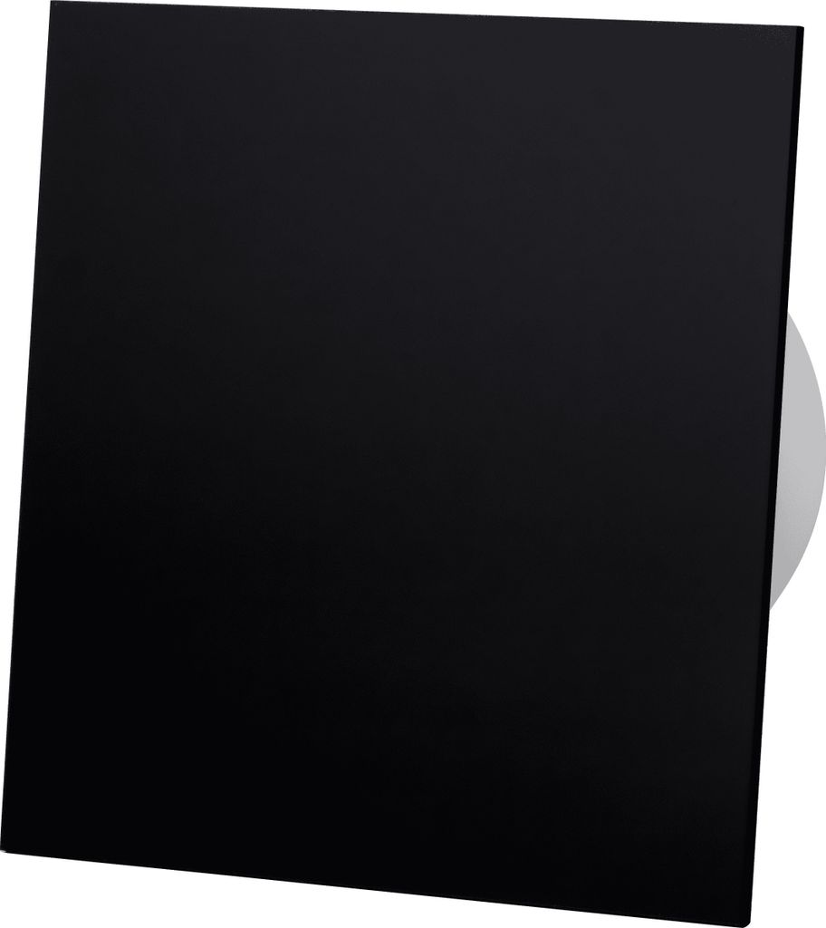 Leiser Badlüfter Standard (S) Ø 100mm Schwarz Plexi, Kugellager, Geräuscharm, geringer Energieverbrauch, für Bad sowie Küche dRim