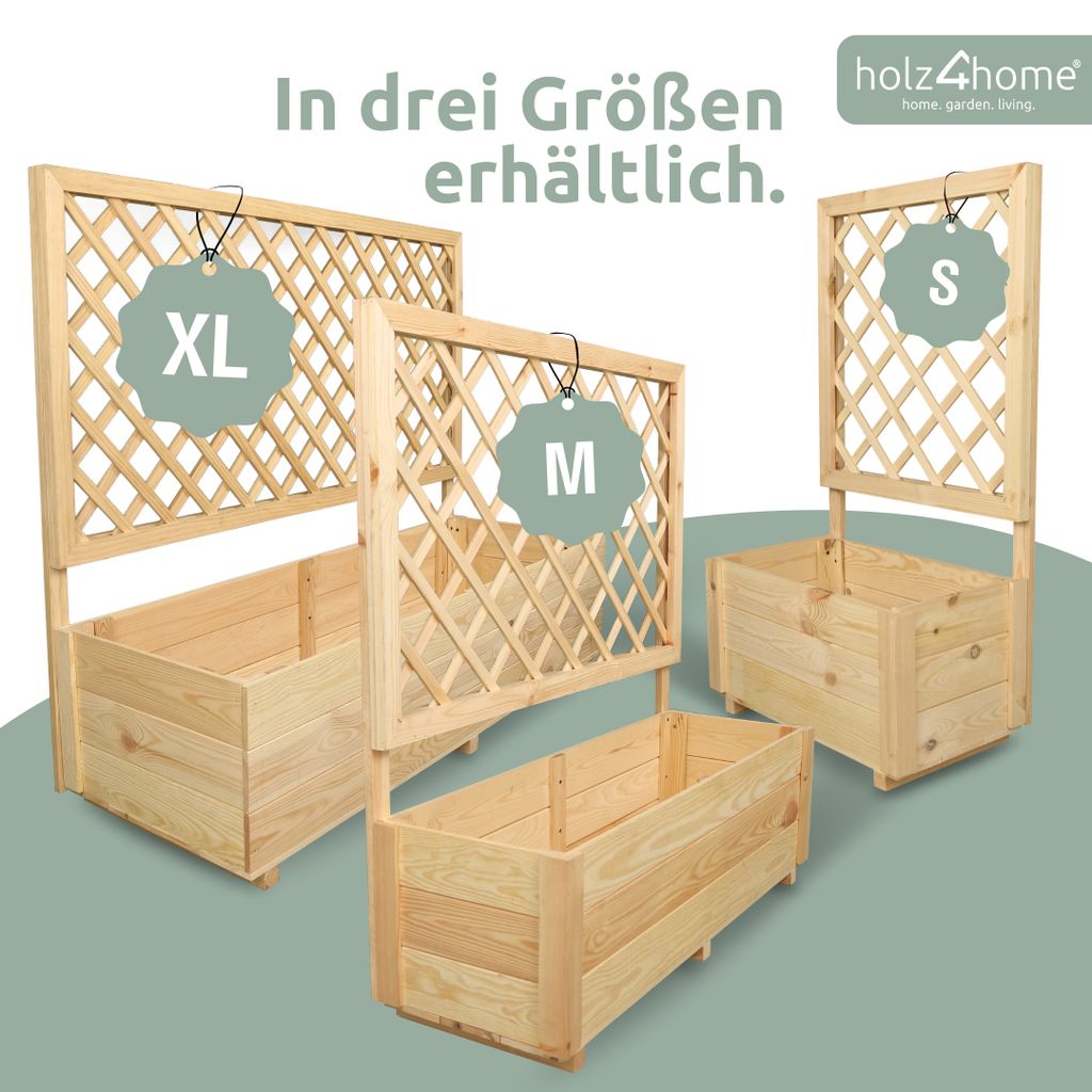 holz4home® Pflanzkasten mit Rankgitter S aus Kiefernholz I Produktbild 7