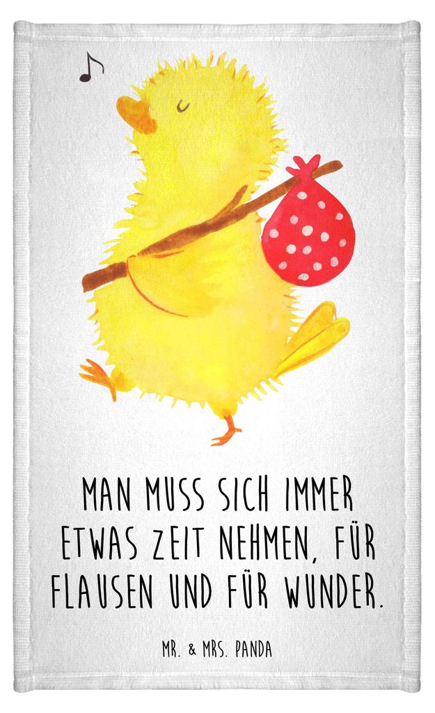 Mr. & Mrs. Panda Handtuch Küken Wander - Weiß - Geschenk, Frohe Ostern, Liebe Grüße, Zeit, Design, Gästetuch, Baumwollhandtuch, Ei, Gästehand...