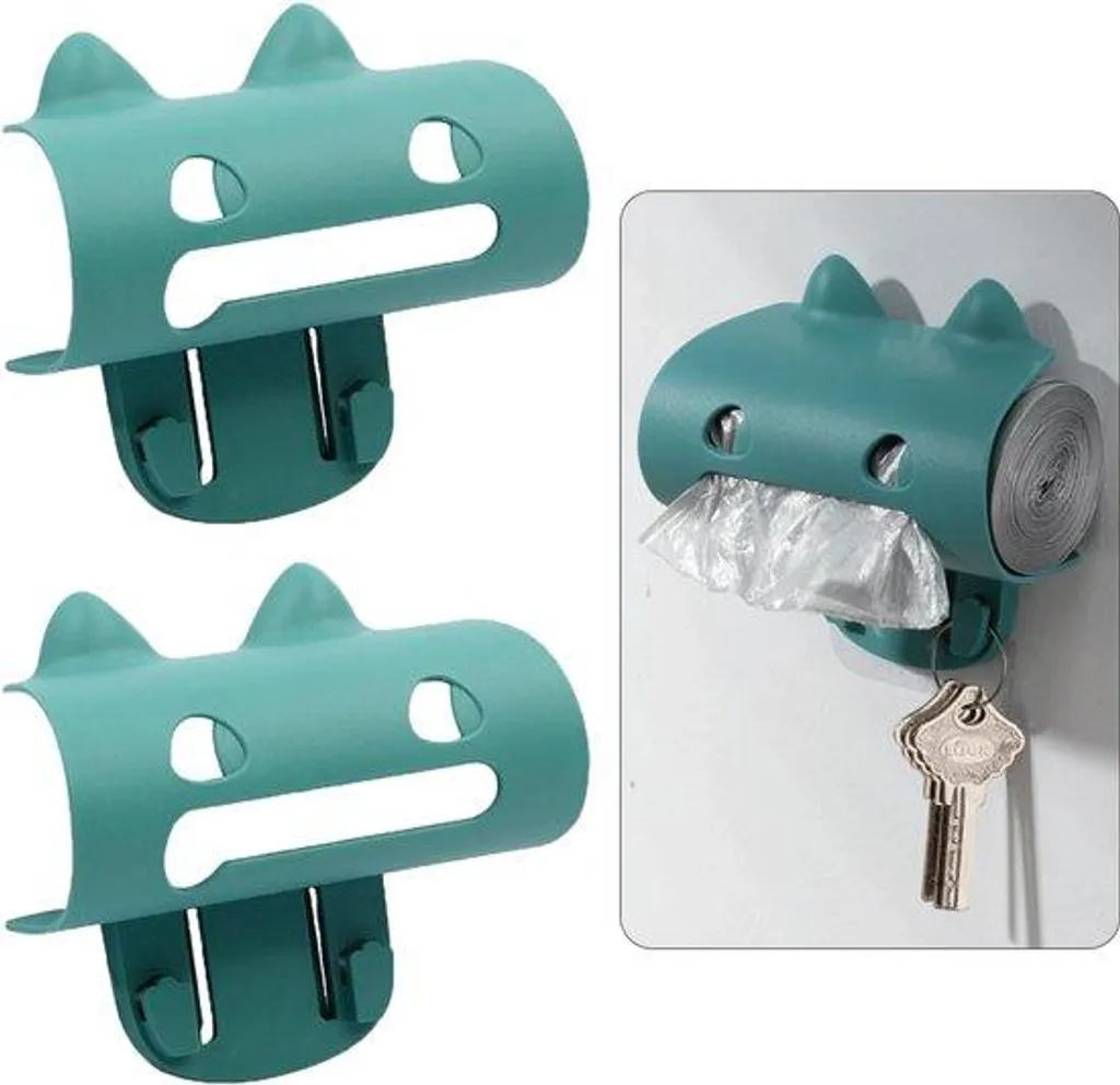 Supports sacs poubelles anti-glisse à visser avec crochets porte-objets, x3