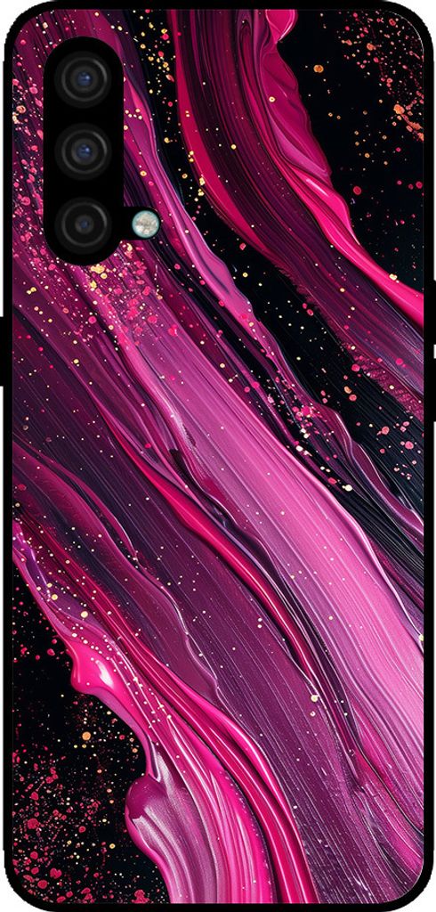 Smartphonica Telefon Fall geeignet für OnePlus Nord CE mit Marmor Druck - TPU zurück Abdeckung Fall Marmor Design - lila rosa