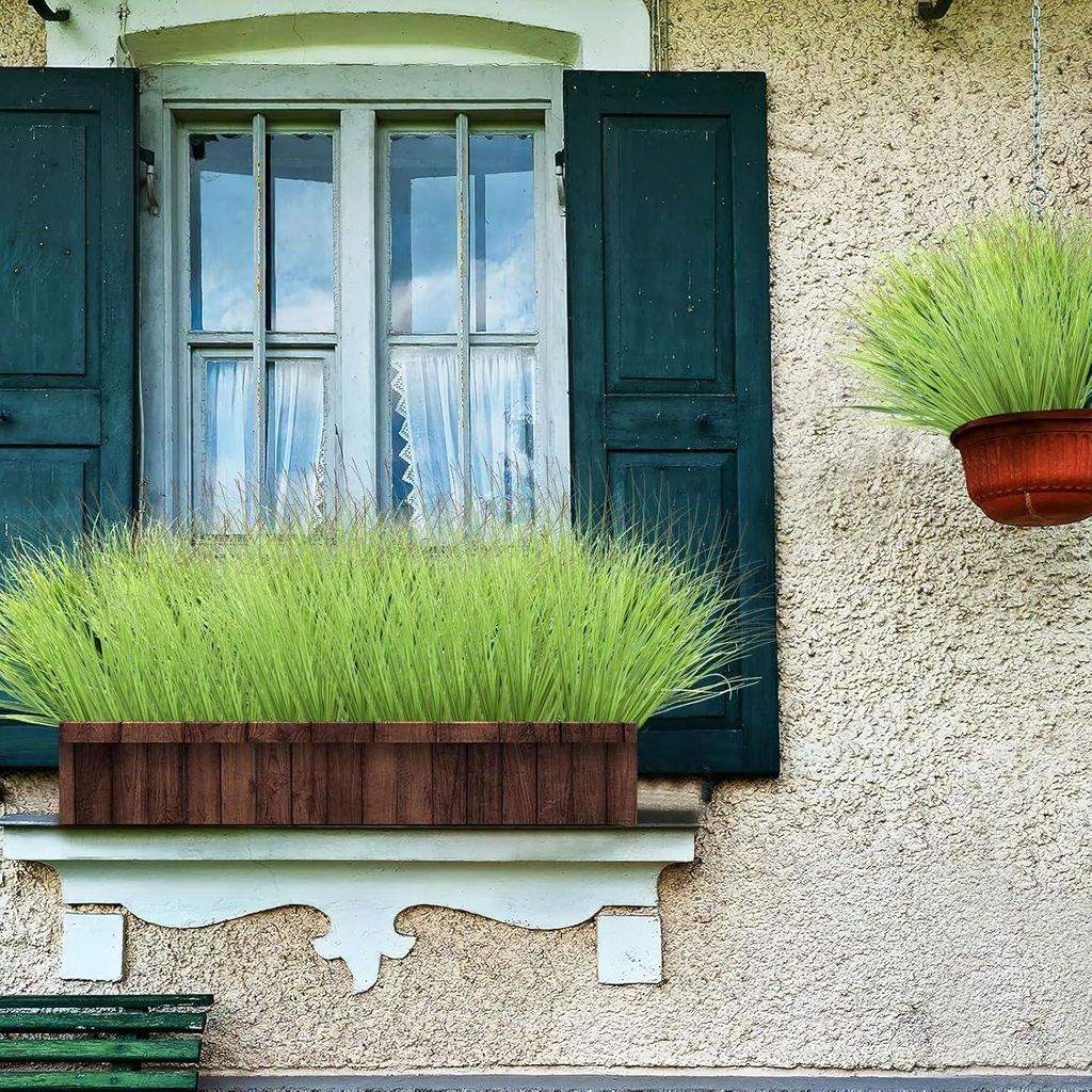 Set von 12 Kunstpflanzen - Echtes Kunstgras für Innen und Außen