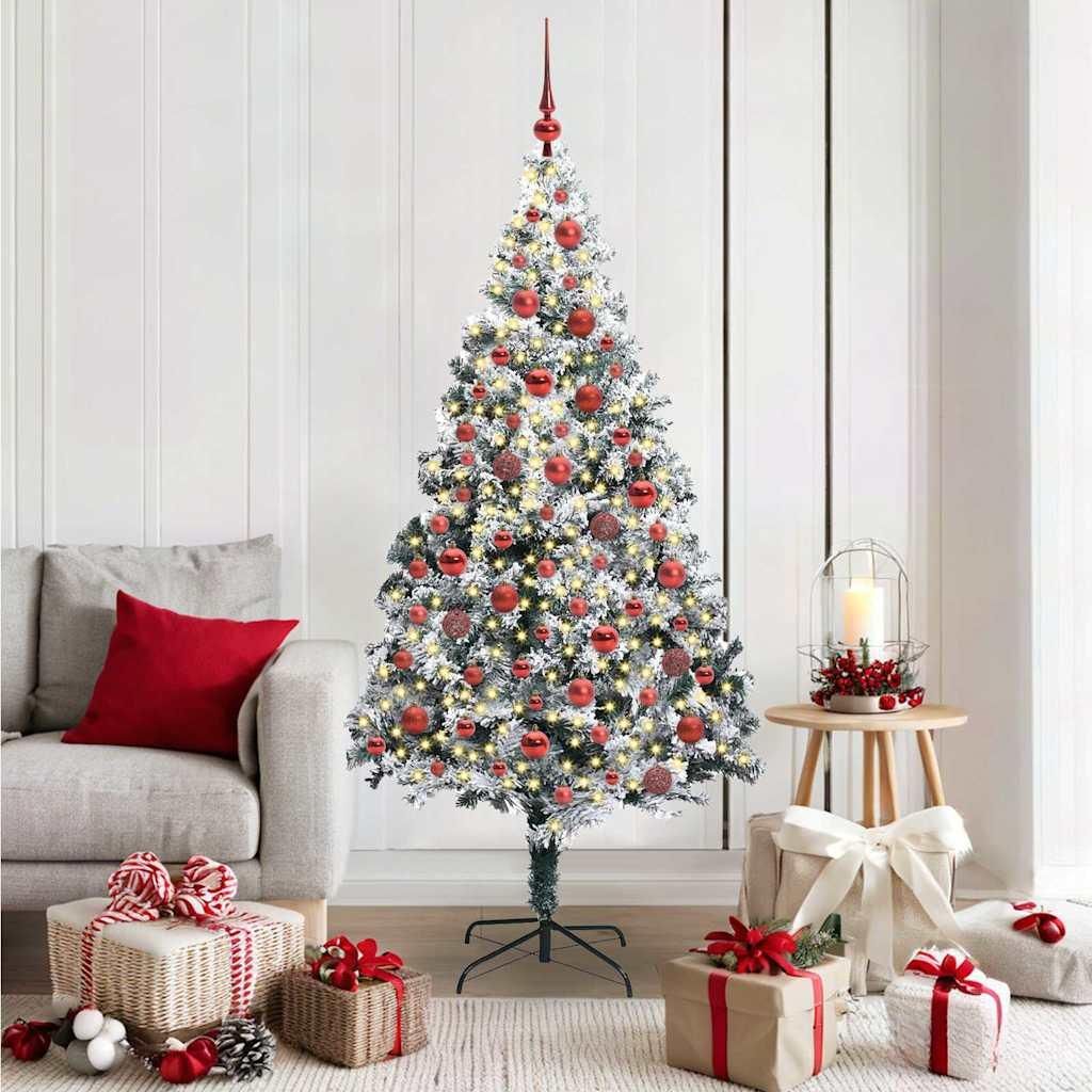 "Schlussverkauf" Künstlicher Weihnachtsbaum(1 pc) - Kunstbaum/Tannenbaum - mit 300 LEDs mit Ständer Weiß 180 cm C7783