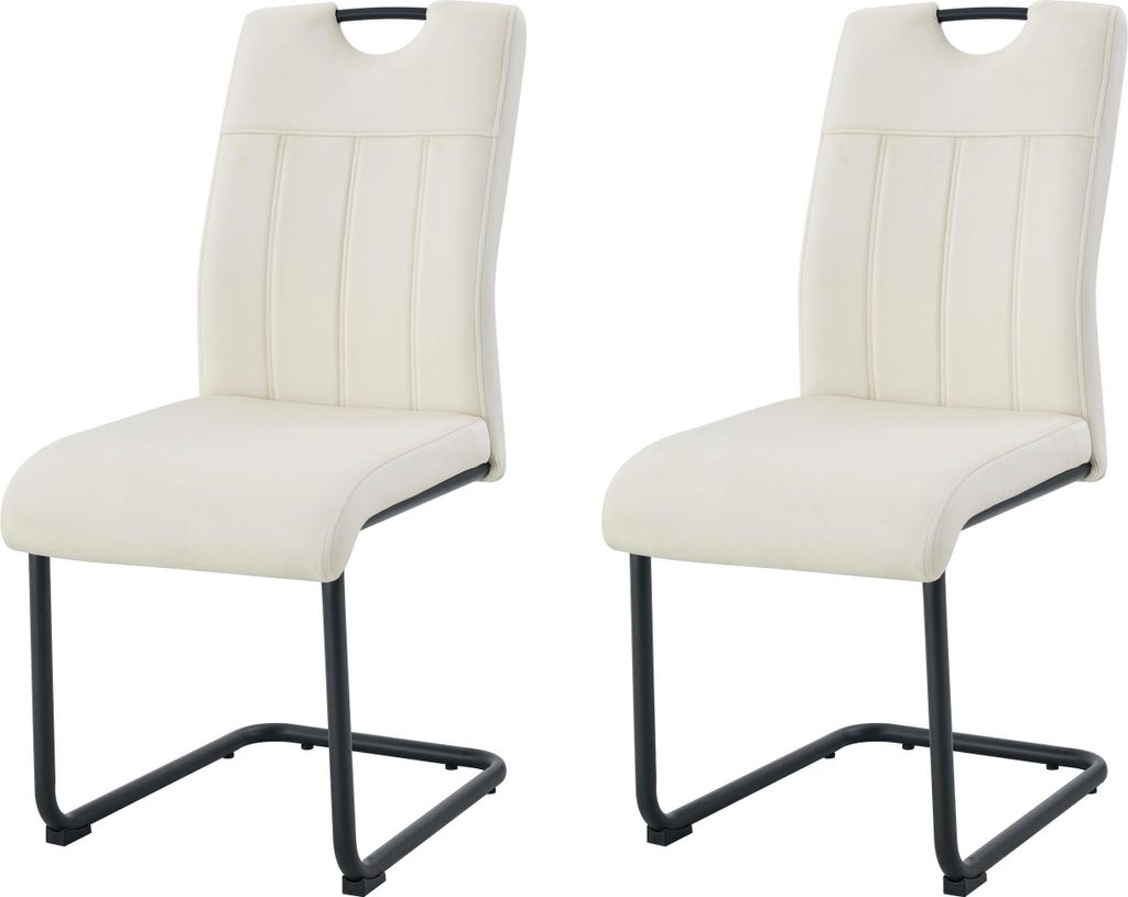 Schwinger-Stuhl 2er Set Lisa Stühle in Anthrazit - gemütliches Design - B/H/T: 43x98x61 cm