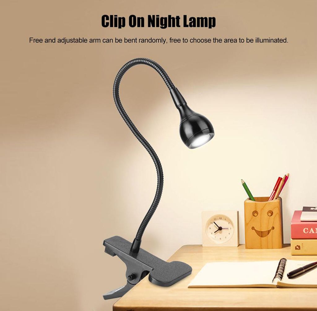 LED Leselampe USB 360° Flexibel Weiß Klemmlampe Tischlampe Produktbild 6