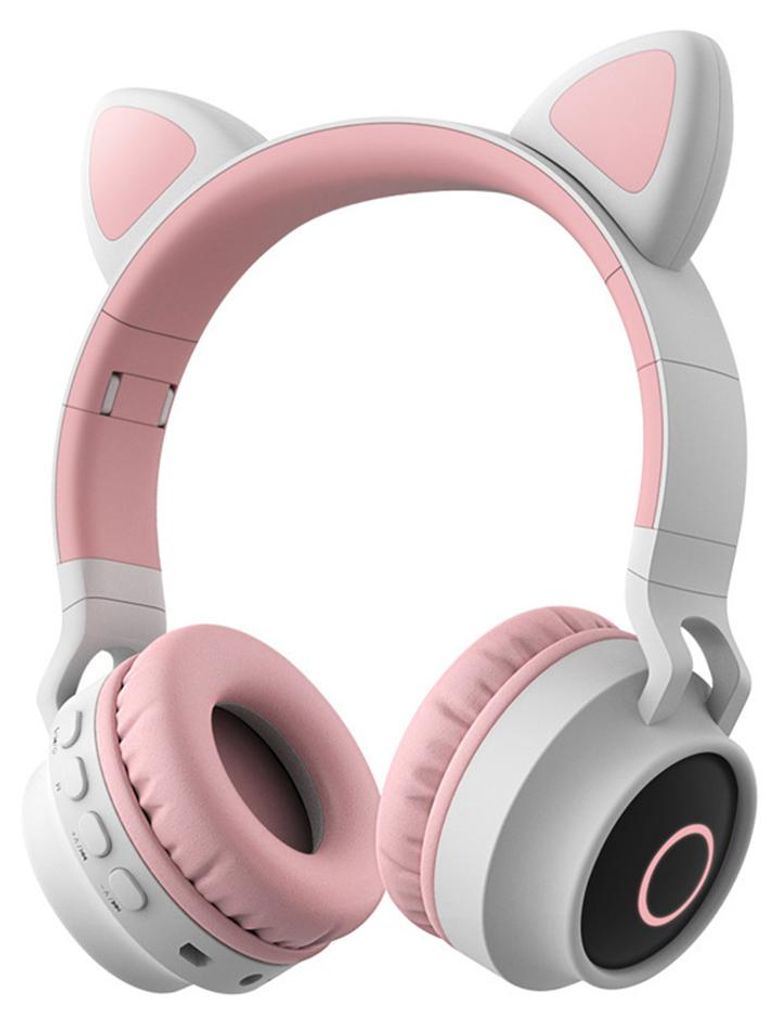 Faddish Student Cute Cat's Ears Head-Mounted Headset Kein Draht Cartoon BT Game Aufladbares Headset