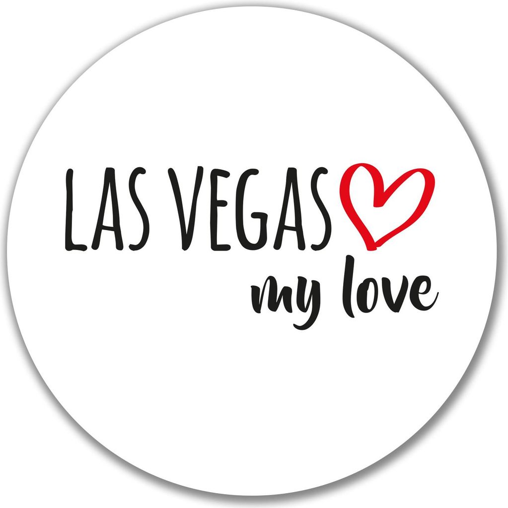 Huuraa Aufkleber Las Vegas my love 10cm rund Sticker Geschenkidee