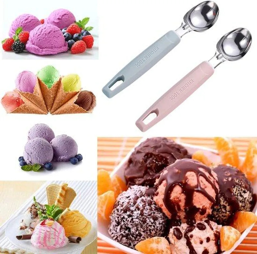 Cuillère à glace originale escargot inox, lot de 2 pièces design 15cm