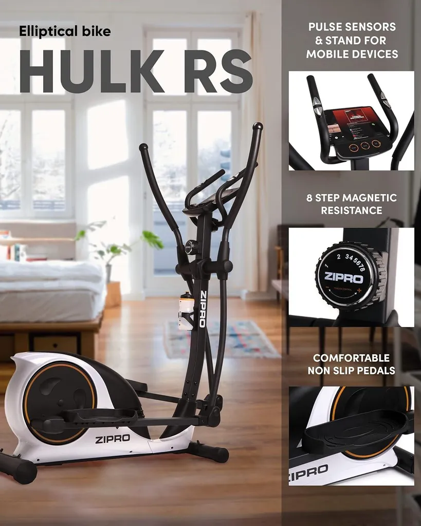 Vélo elliptique 8 niveaux de résistance Zipro Hulk - Robuste 150 kg - 5