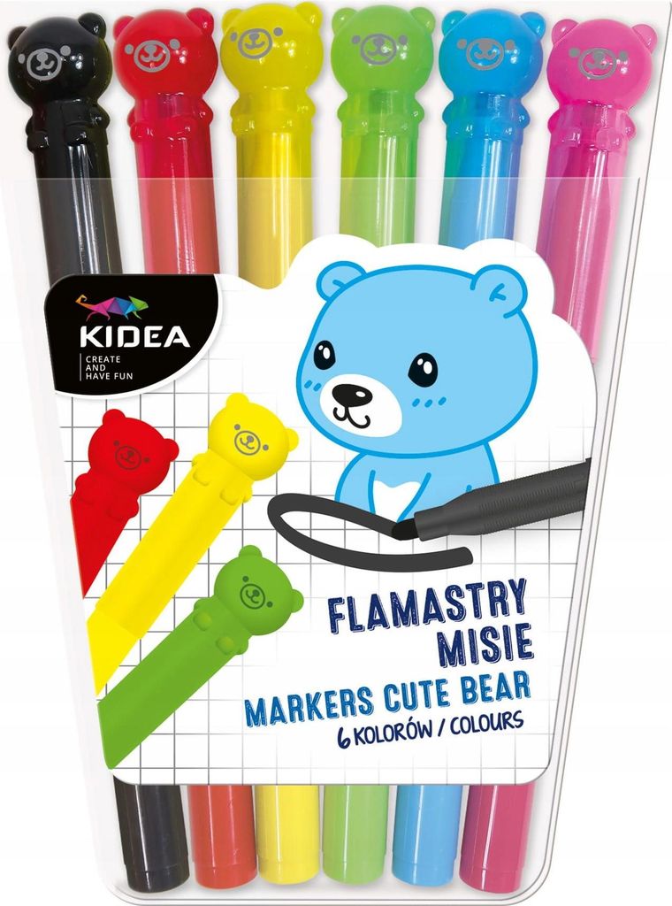Teddybär-Marker 6 Farben KIDEA 4345