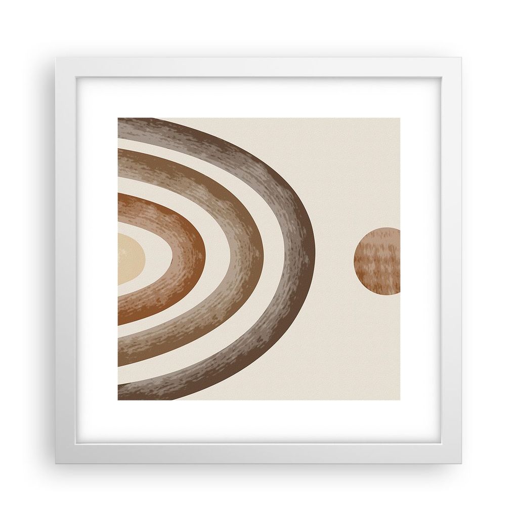 Gerahmtes Poster - Weißer Rahmen - Stück geometrisch Boho - 30x30 cm - Wand Bild - Wanddeko - Wandbilder - Kunstposter - Wandposter - Bilderrahme...