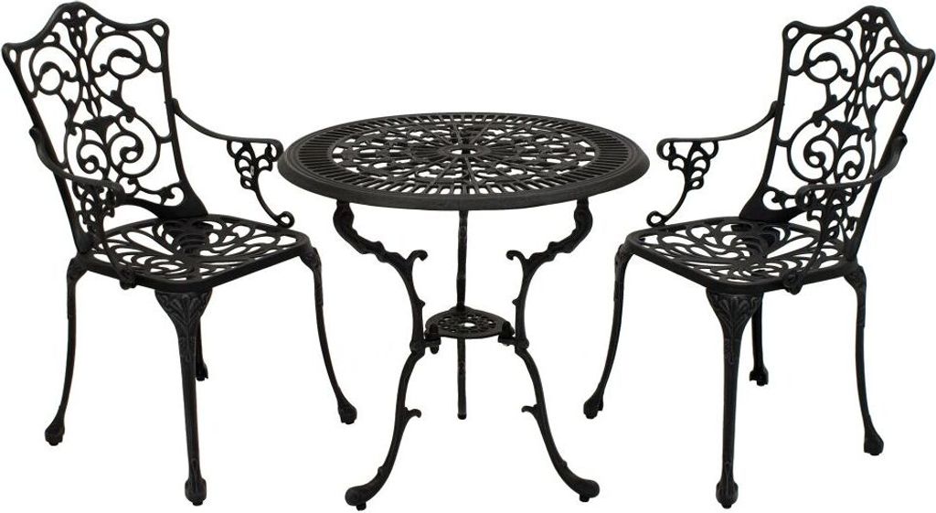 Bistroset 3 teilig Aluguss weiss