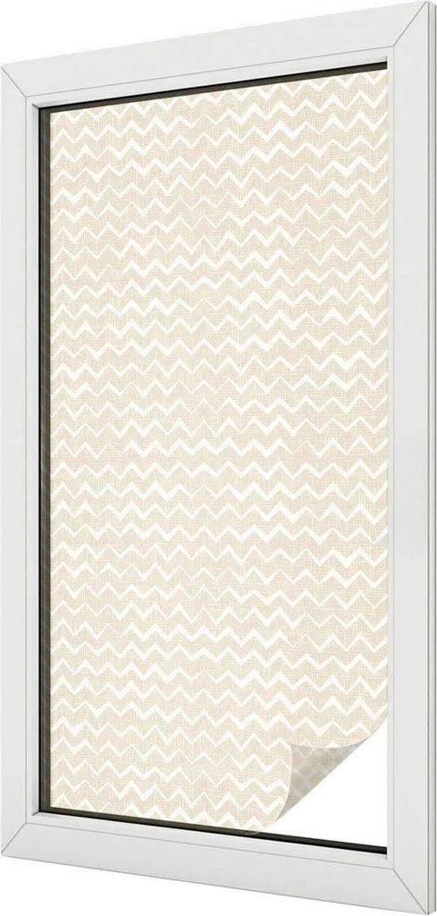 Buntglas Fensterfolie – 100x100 cm – Stained-Glass Design – blickdichte dekorative Sichtschutzfolie – selbstklebend, UV-Schutz – Beige Zi...