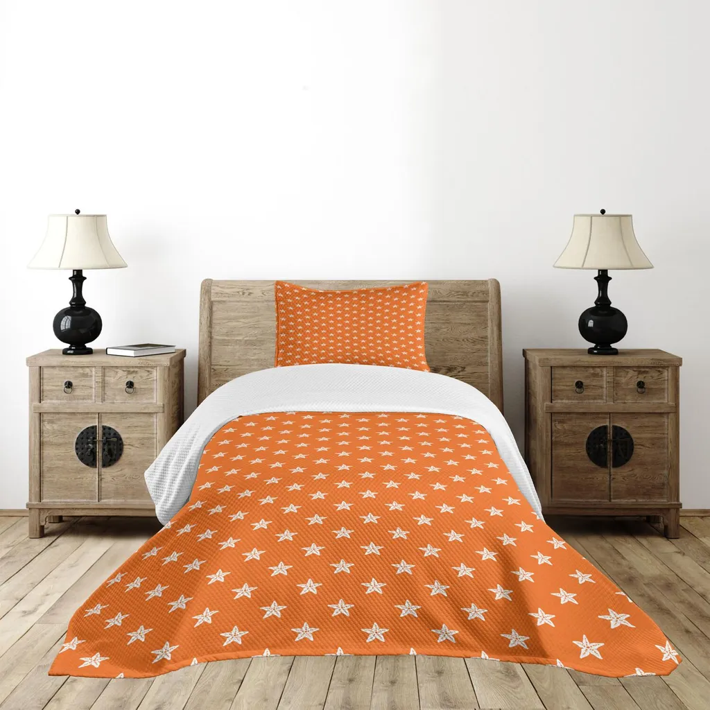 Set Copriletto ABAKUHAUS Seestern 170x220 cm Arancione Design Acquario
