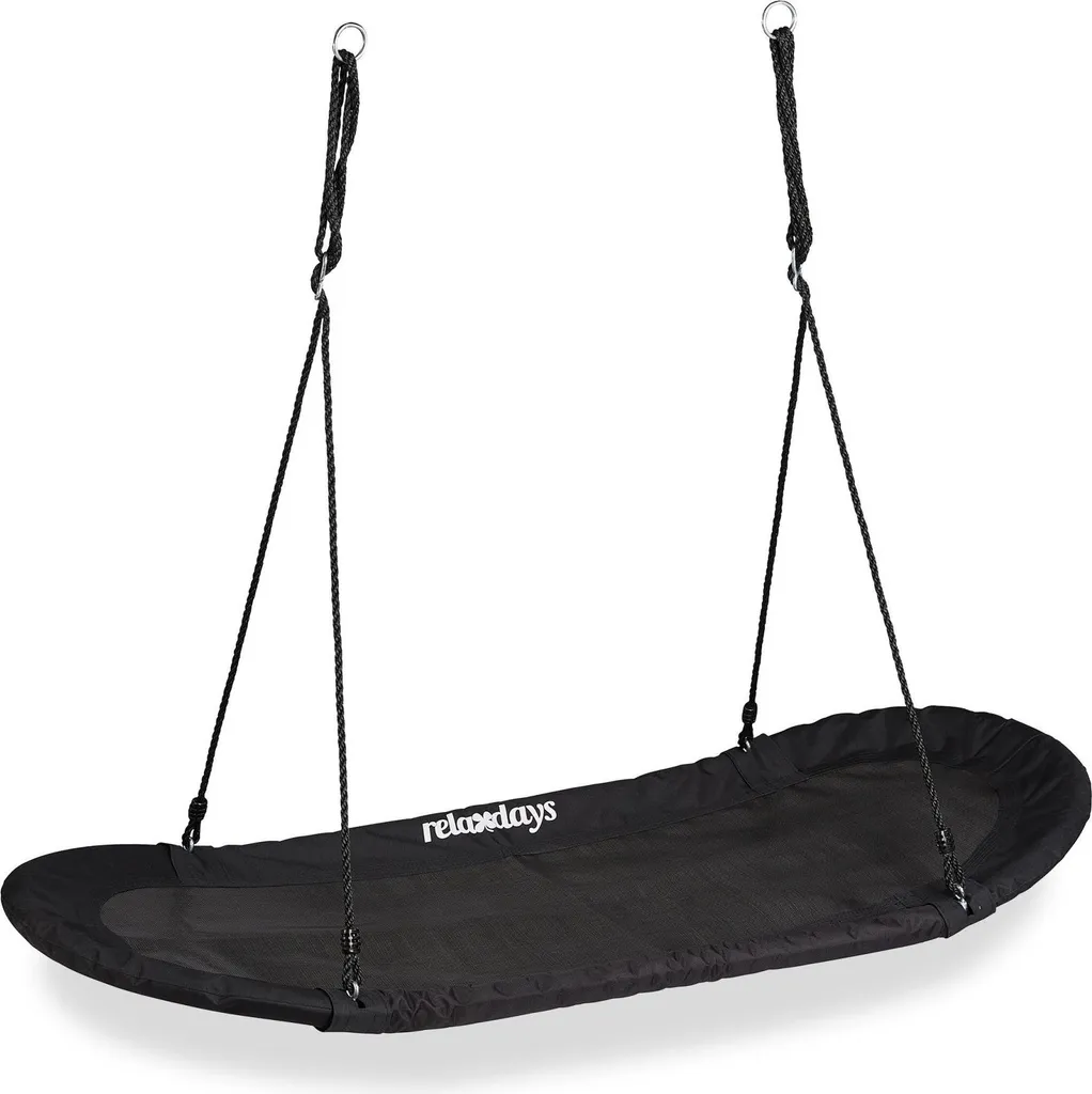 Balançoire Nid de Jardin XXL Noire - Siège de Relaxation Suspendu 110cm