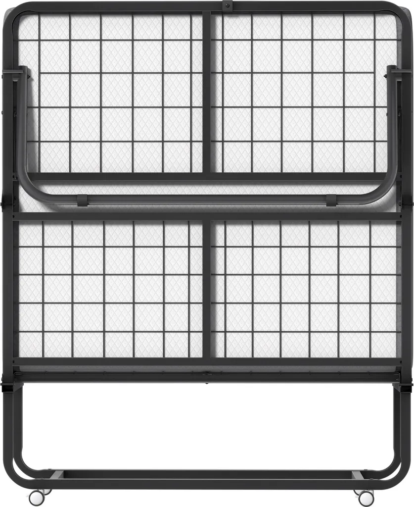 LZQ Lit pliant 90x200cm avec matelas confortable et cadre en acier robuste