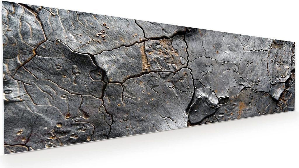 Glasbild 120x40cm in XXL für Wohnzimmer, Schlafzimmer Motiv Verwittertes Gestein