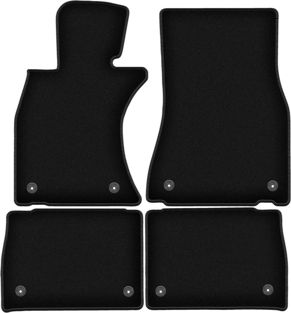 Wielganizator Velours-Autoteppiche – passend für Lexus LS IV (Limousine, Bj. 2006-2017) – schwarz, passgenau, mit Befestigungen set 4 Stk.