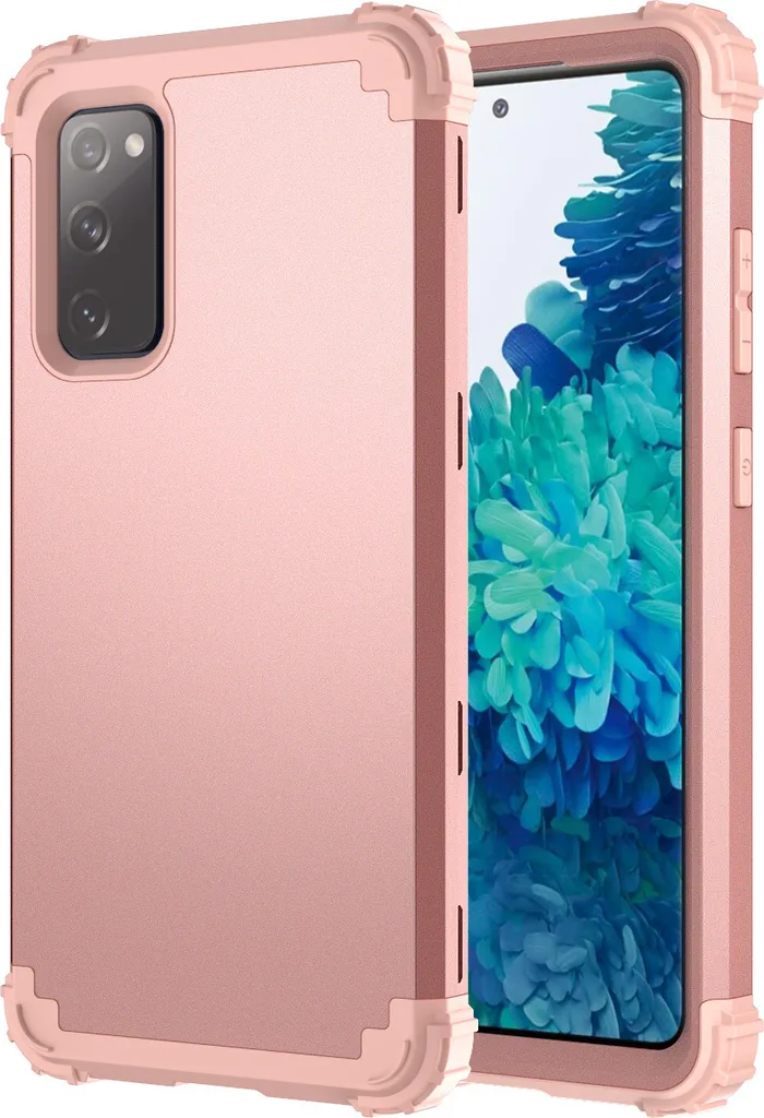 Custodia per Samsung Galaxy S20 FE 5G Hybrid 3in1 PC e TPU antiurto, custodia resistente Oro rosa