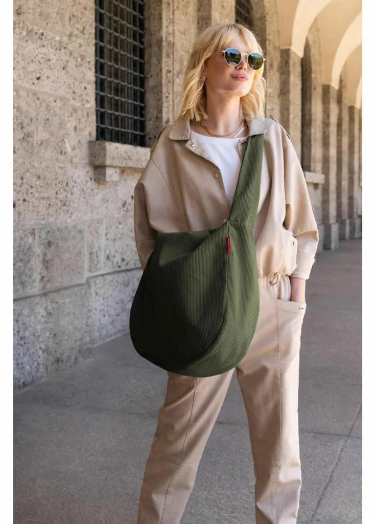 Sac Moonbag Cord Dark Matcha reisenthel : Velours robuste vert sapin - 10