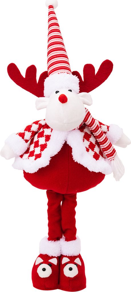 Weihnachtspuppe Ornament Teleskopbeine Plüsch Weihnachtsmann Schneemann Rentier Figur Gefüllte Stehende Puppe Feiertagsdekoration Elch