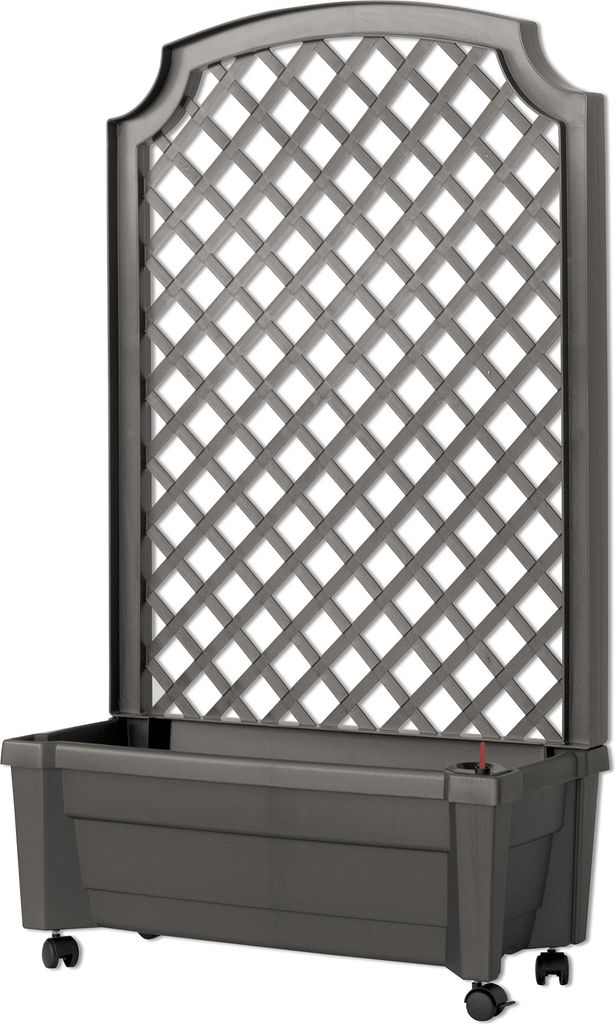 Pflanzkasten NYVIGreen 79x35x134 cm 42 Liter mit Bewässerungssystem & Spalier - Pflanzkübel aus wetterfestem & recyceltem Kunststoff, Farbe:Anthr...