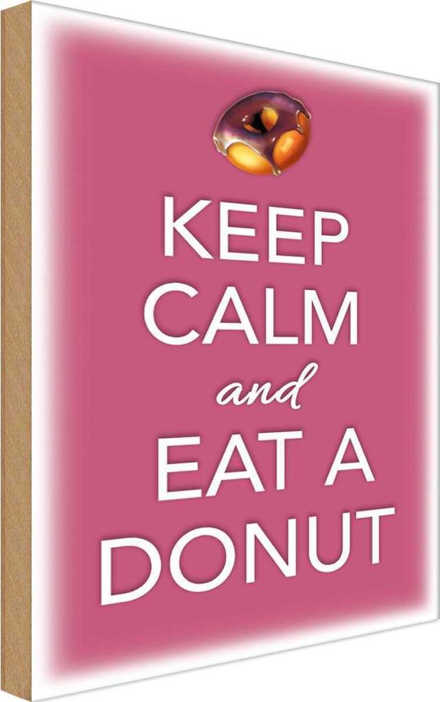vianmo Holzschild 30x20 cm Keep Calm and eat a donut