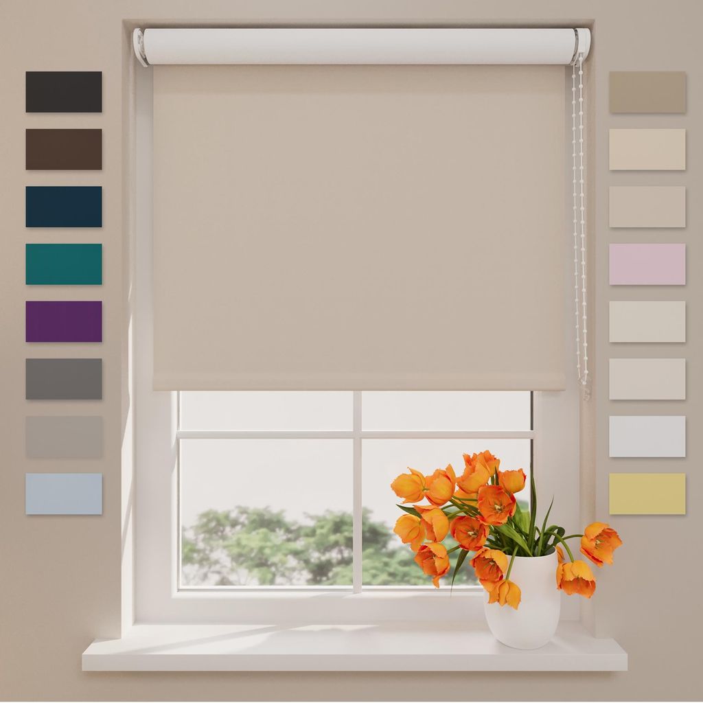 DTCH Verdunkelungsrollo 115 x 190 cm , Größen von 40 bis 240 Breite, Ohne Bohren möglich