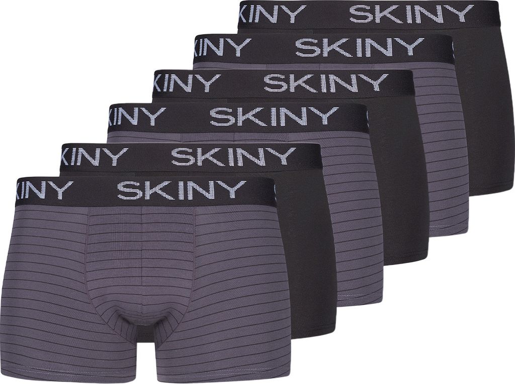 Skiny 6er Pack Baumwolle Retro Short / Pant Körpernaher Passform, Weicher Bundgummi mit Logo, Baumwolle mit Stretchanteil