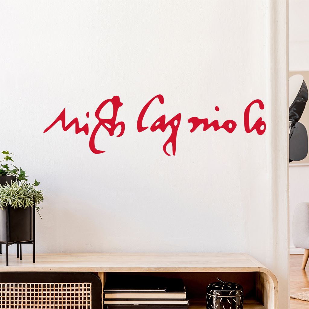 Michelangelo Unterschrift Wandtattoo Wandaufkleber Wall Sticker - Dekoration, Küche, Wohnzimmer, Schlafzimmer, Badezimmer