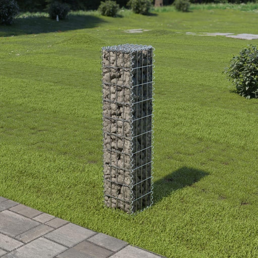 Gabionenwand mit Abdeckung Verzinkter Stahl 20×20×100 cm Produktbild 