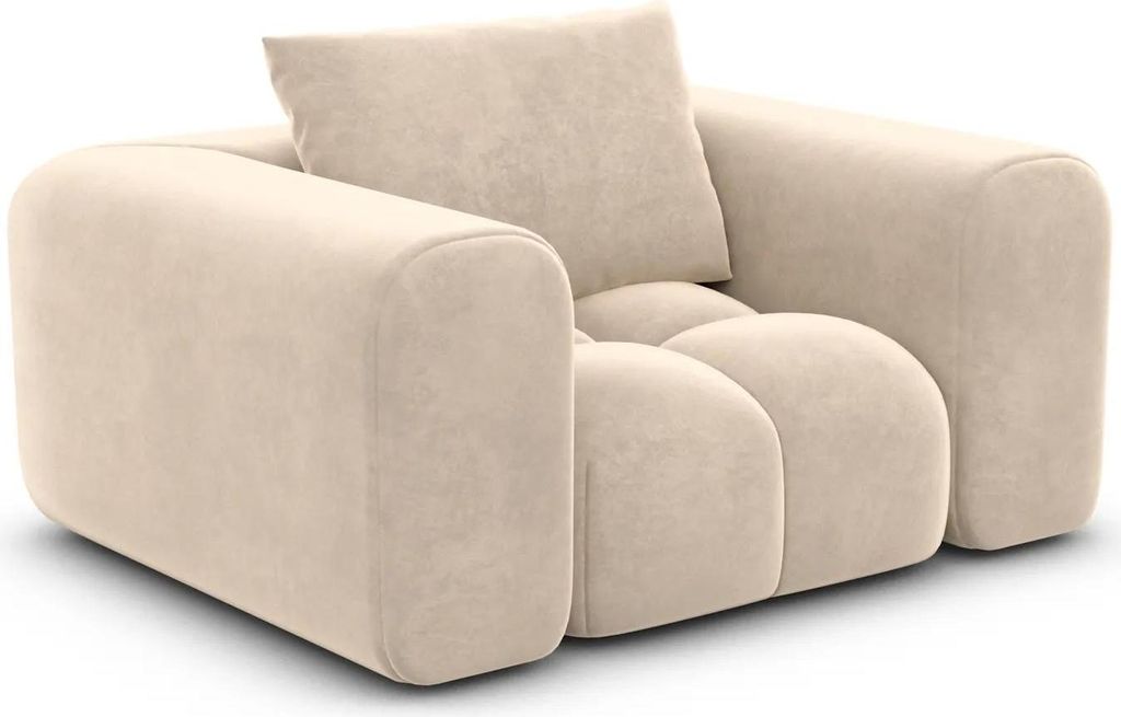 Samtstoff Sessel Lavera Creme