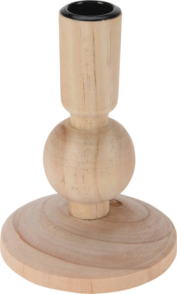 Bougeoir en bois 23 cm pour table de fête - Décoration mariage naturel