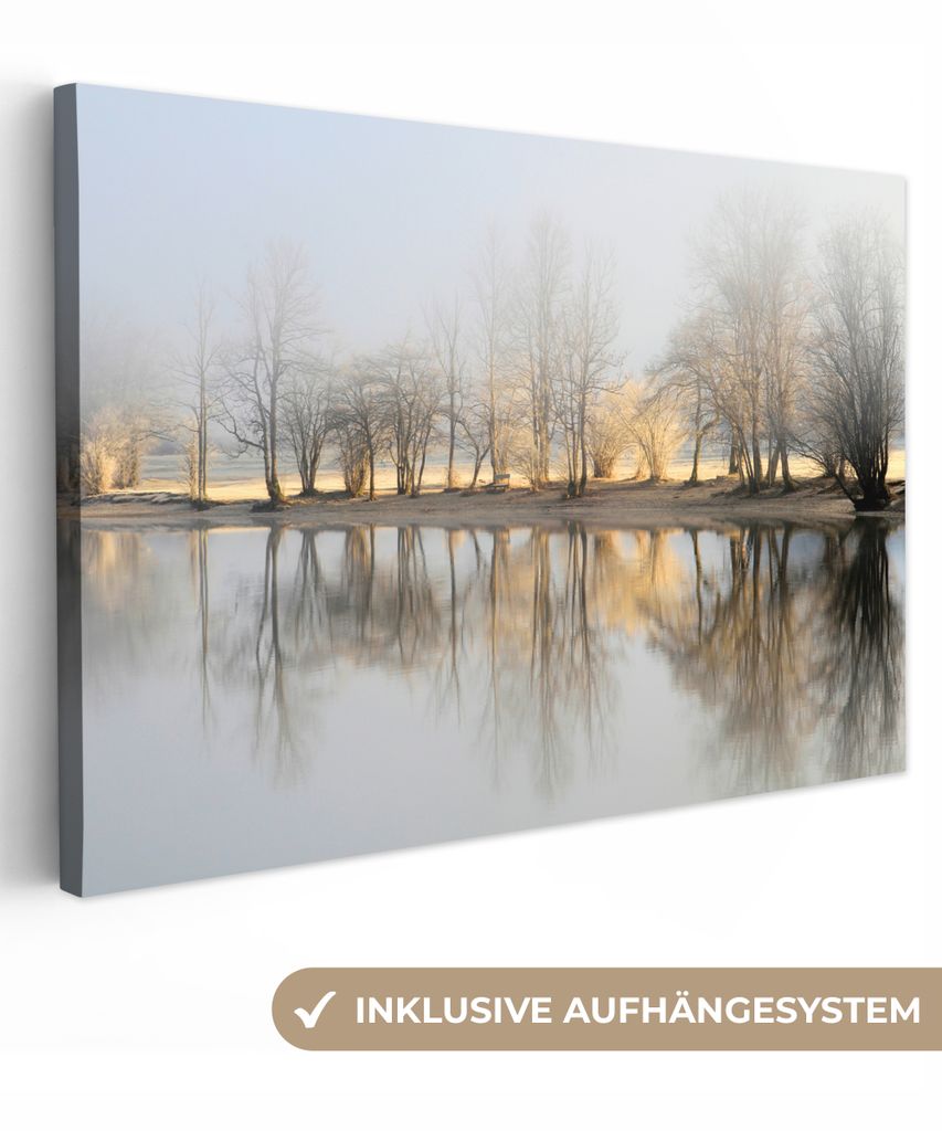 OneMillionCanvasses - Leinwandbilder - 150x100 cm, Wasser - Bäume - Natur - Landschaft, Wandbilder Kunstdruck Wanddekoration - Foto auf Leinwand...