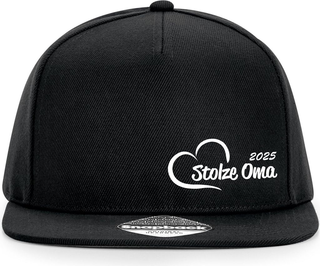 Huuraa Cappy Mütze Stolze Oma 2025 Herz Black Polyester Snapback Kappe Geschenkidee