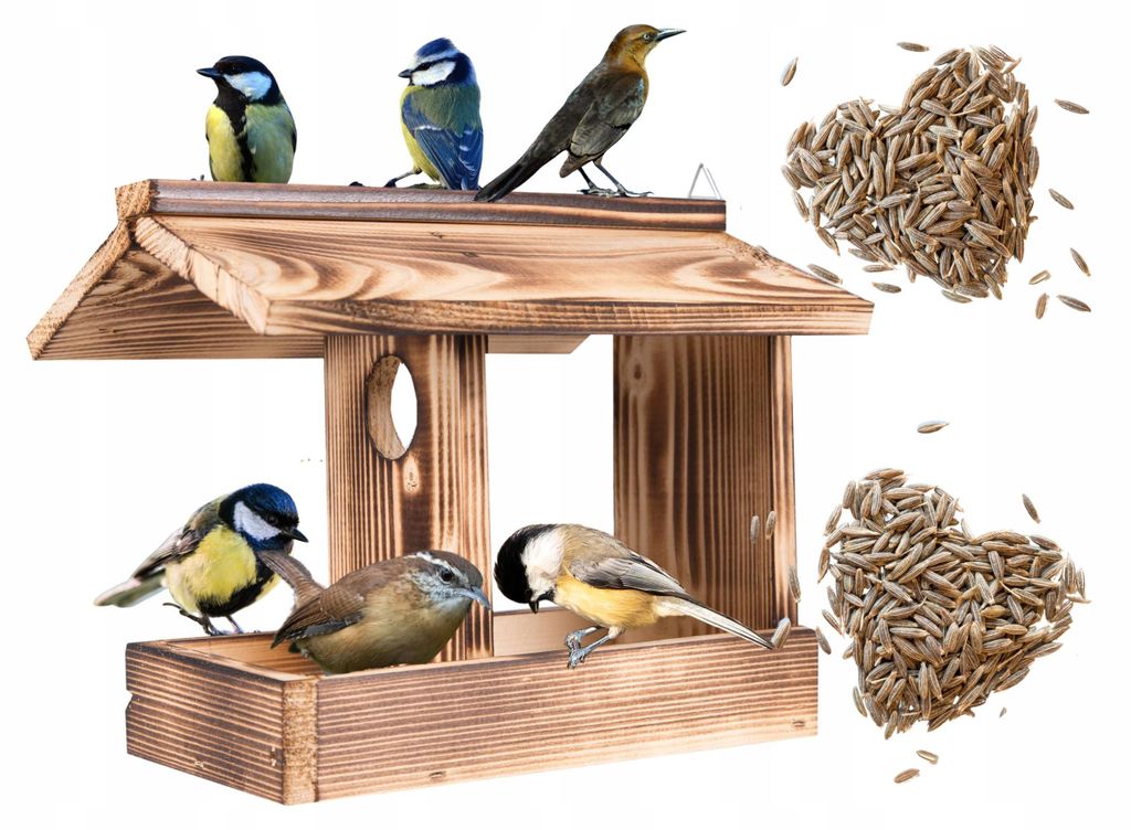 Ecodeco Wetterfest Vogelhaus zum Aufhängen Holz Verkohlt Produktbild 