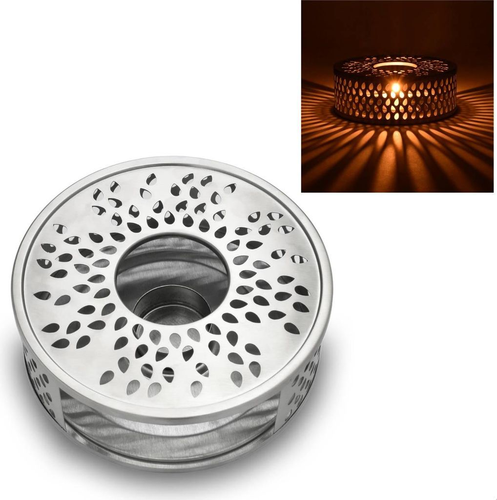 Creano Silver Stövchen "Leaf" aus Edelstahl mit Produktbild 